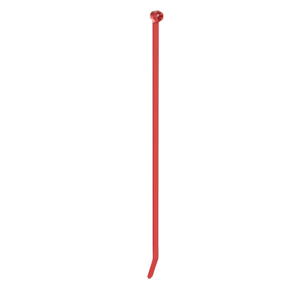 Cable Tie, 12 in L, 3 in Max Bundle Dia., Red, Nylon 6/6, 50 lb Strength, 100 PK
